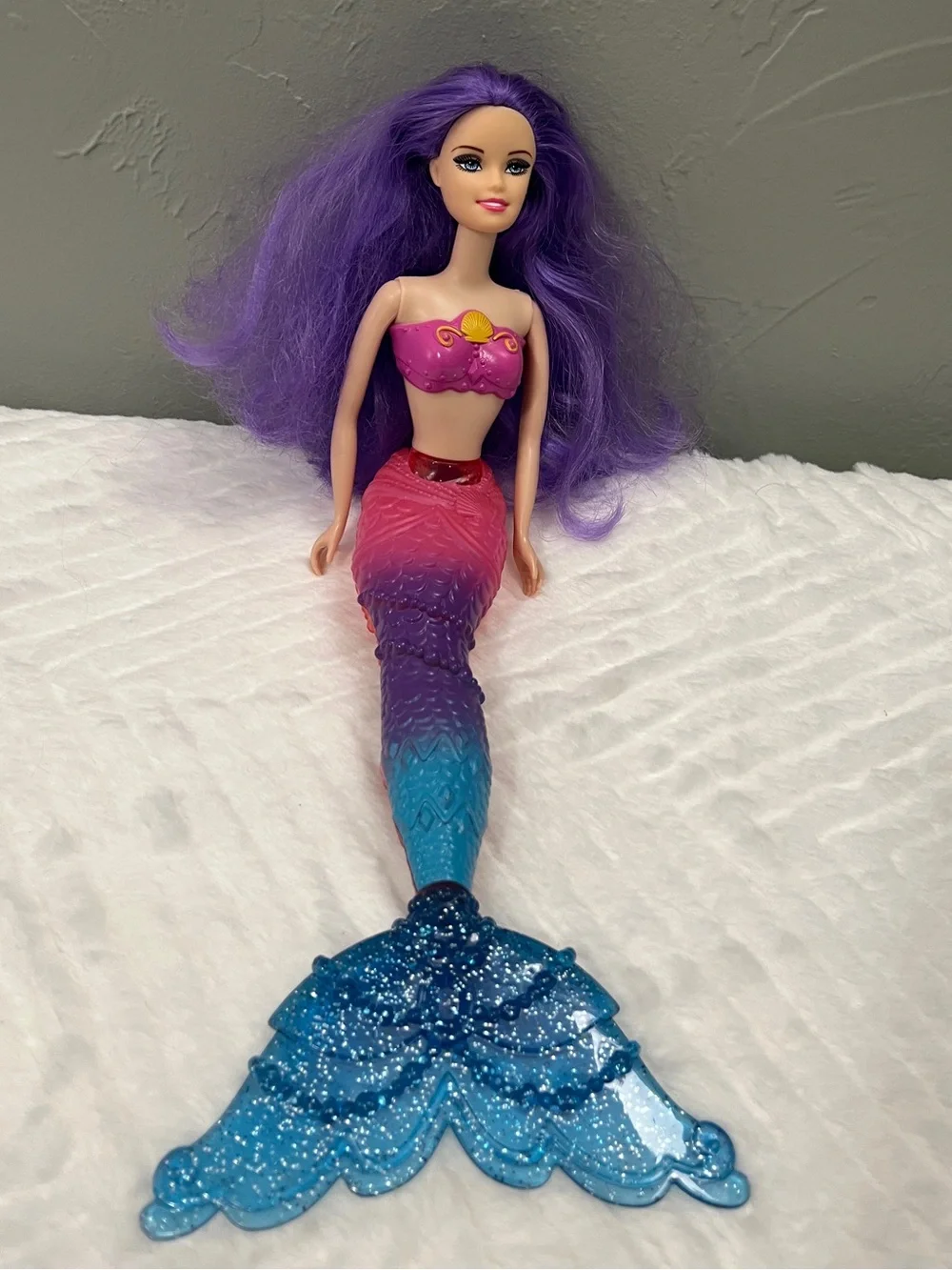 Purple-Haired Mermaid Doll‎ with Ombre Tail